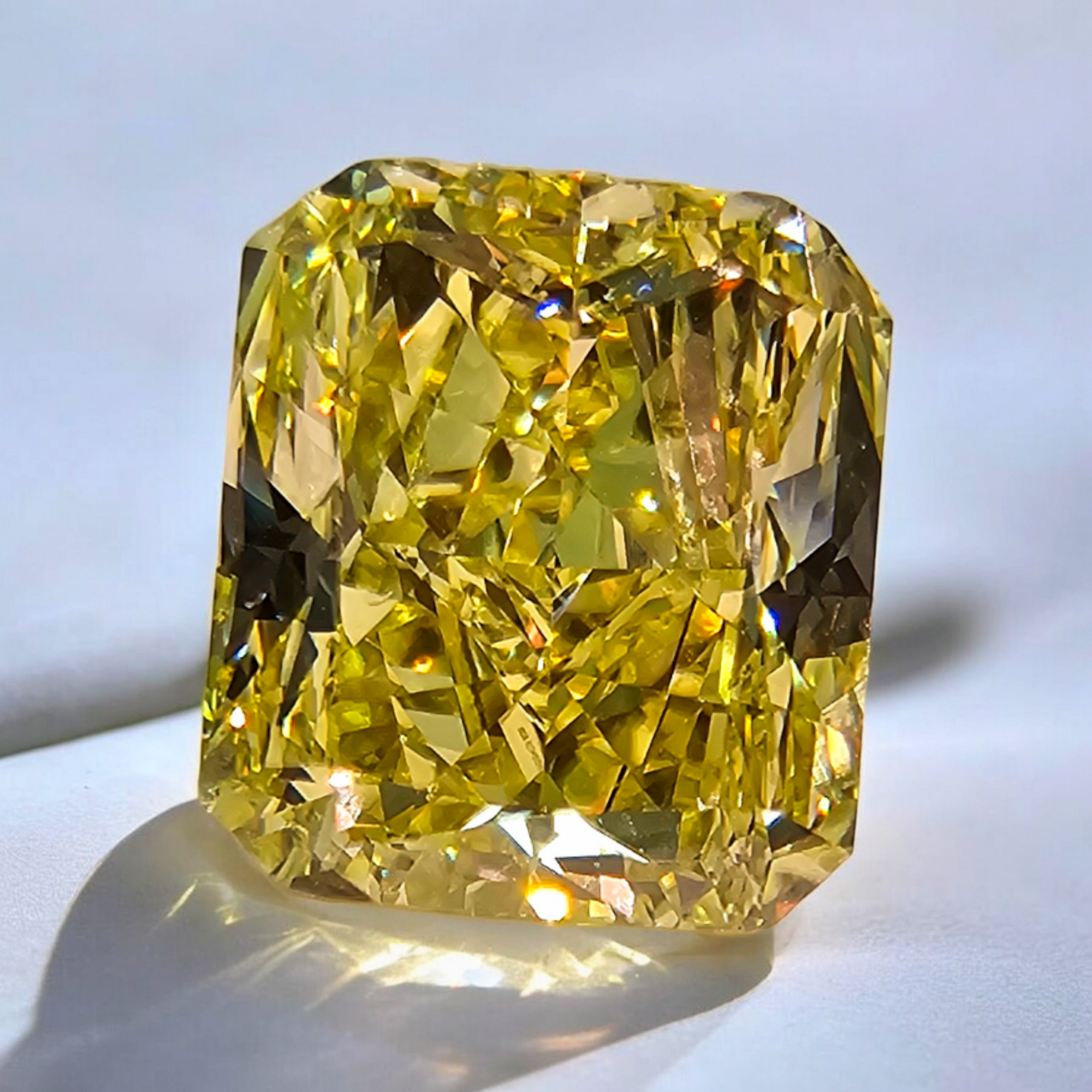 2.50ct Fancy Intense Yellow Elongated Radiant diamond loose stone, handcrafted by Rare Colors by Namdar