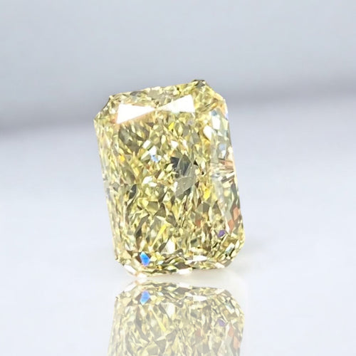 3.02ct Fancy Light Yellow Elongated Radiant Cut Diamond