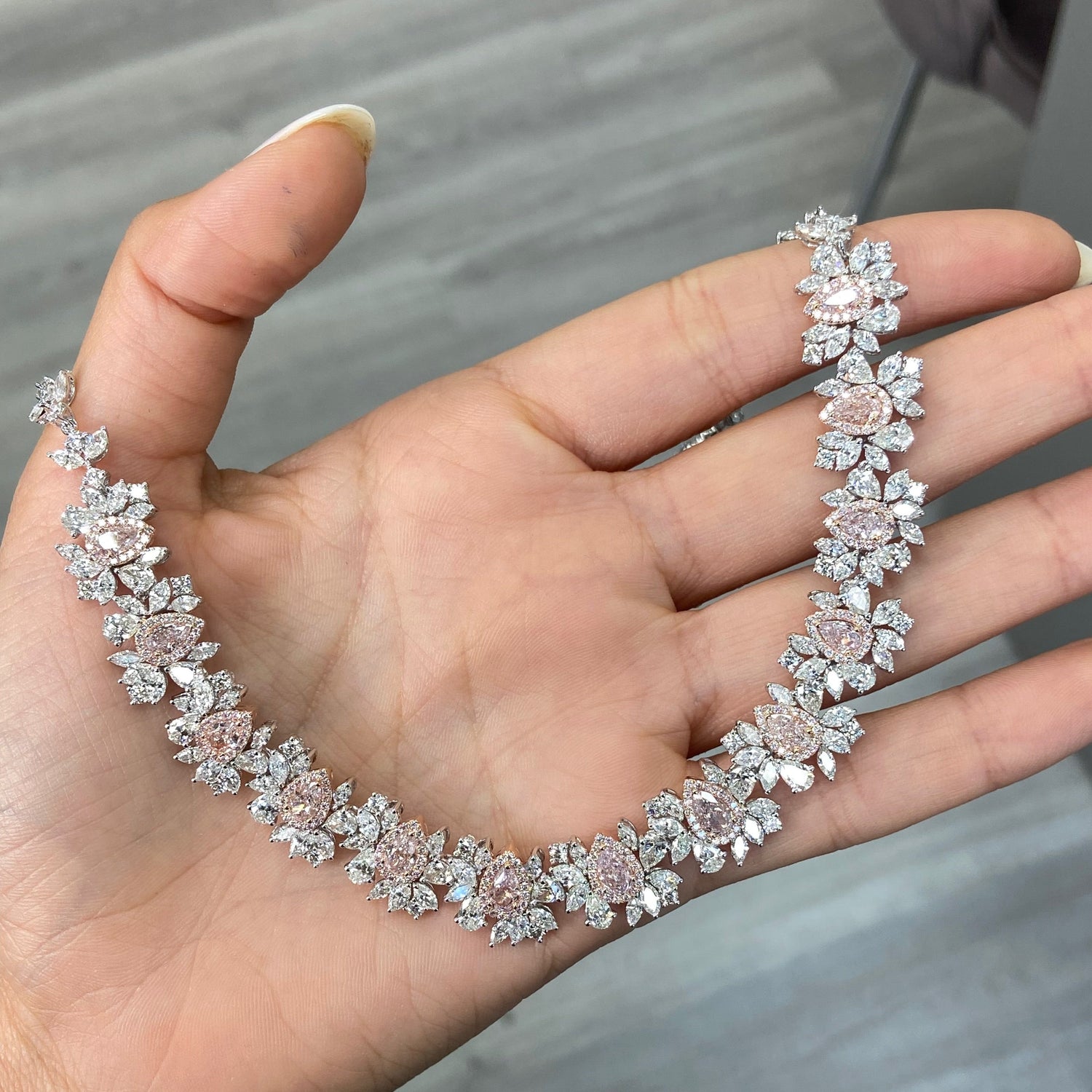 Natural 25ct Pink diamond necklace — Rare Colors by Namdar NYC