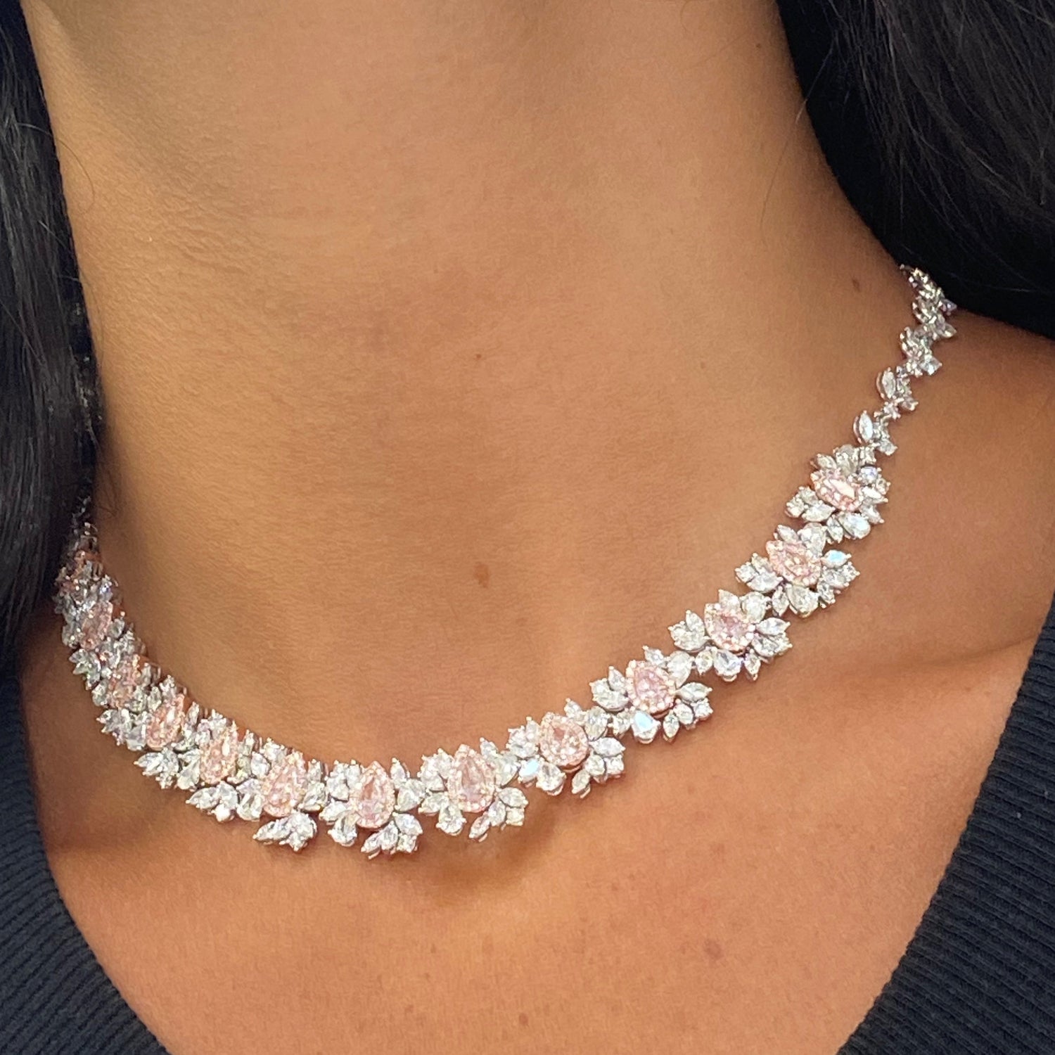 25ct Pink diamond necklace, handcrafted by Rare Colors by Namdar