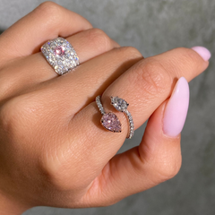 Pink Diamond Spiral Ring