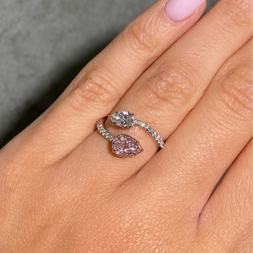 Pink Diamond Spiral Ring