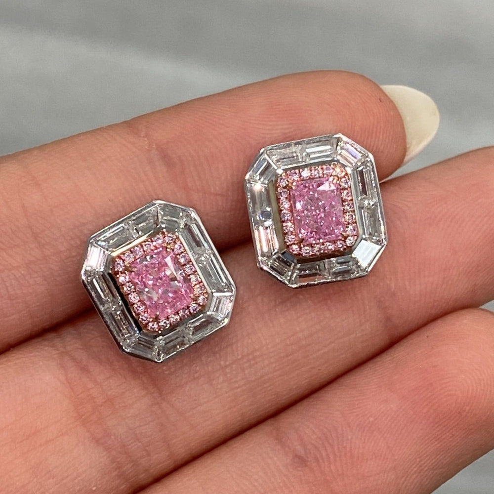 Pink Elongated Radiant fine jewelry — color diamond specialists Rare Colors by Namdar