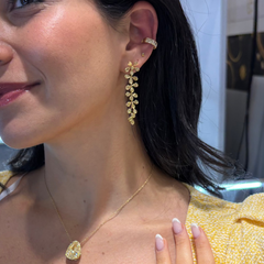 Fancy Yellow Diamond Flower Earrings