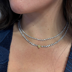 Fancy Yellow Heart and White Diamond Necklace