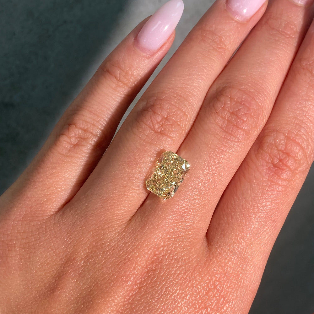 5.01 Carat Fancy Yellow Elongated Radiant Cut Diamond