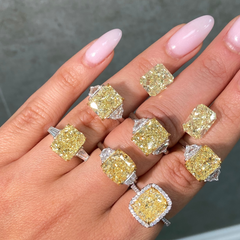 5.01 Carat Fancy Yellow Elongated Radiant Cut Diamond