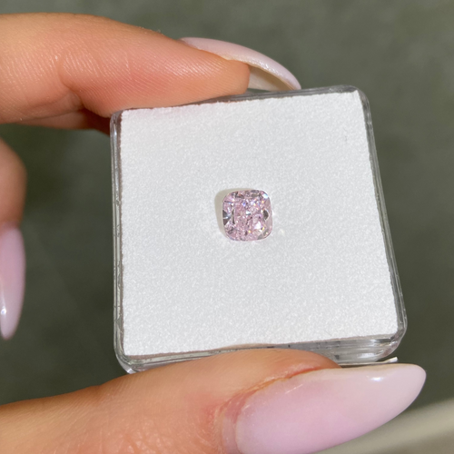 1.70 Carat Fancy Purplish Pink Cushion Cut Diamond