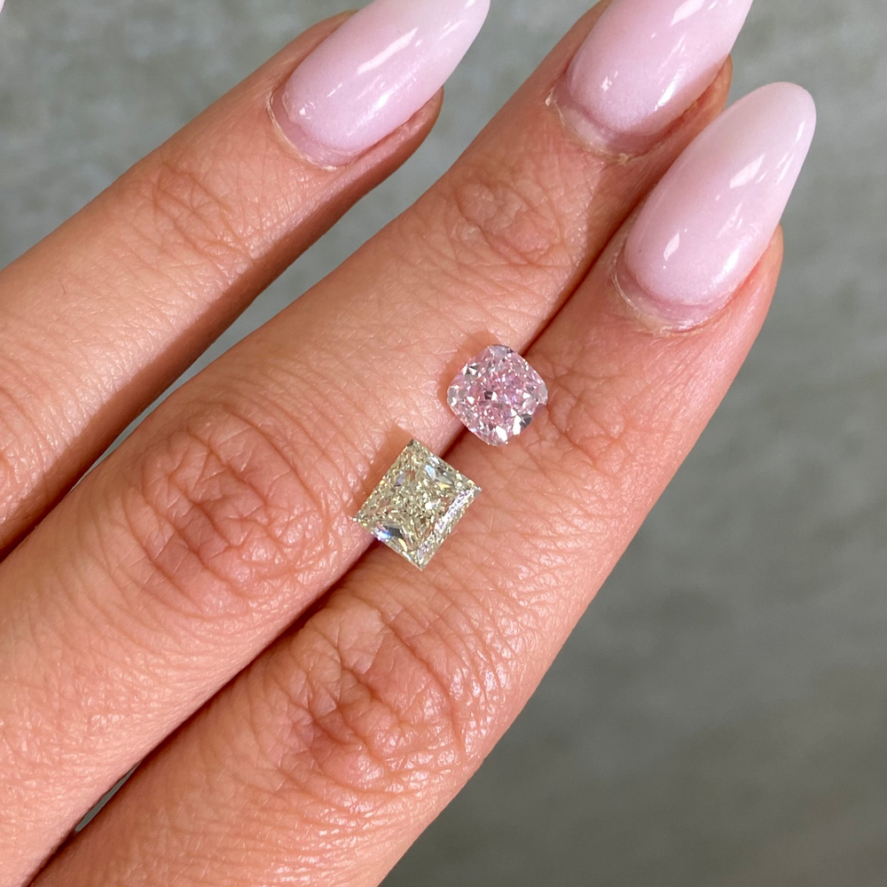 1.70 Carat Fancy Purplish Pink Cushion Cut Diamond