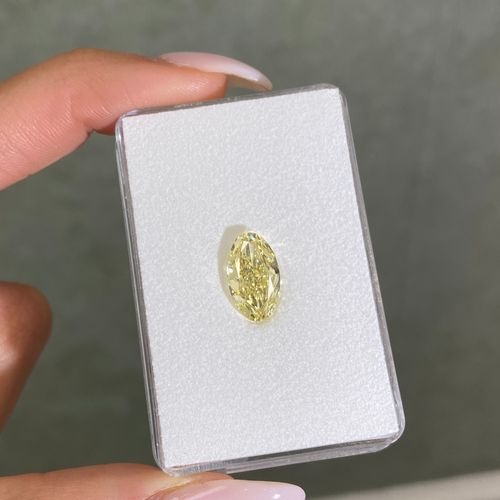 4.01 Carat Fancy Yellow Oval Cut Diamond