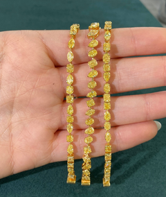 7 Carat Fancy Yellow Mixed Shape Tennis Bracelet