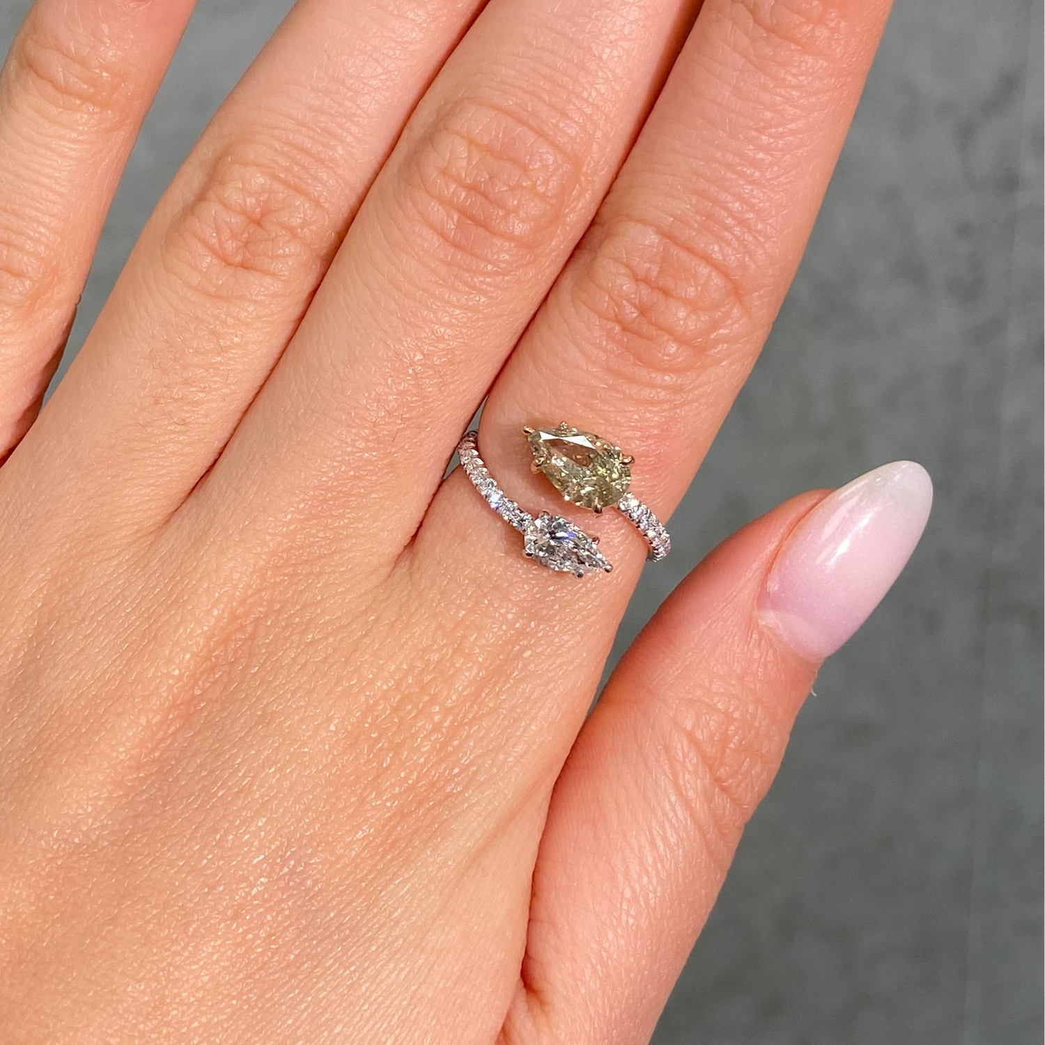 Earth Tone Diamond Spiral RIng