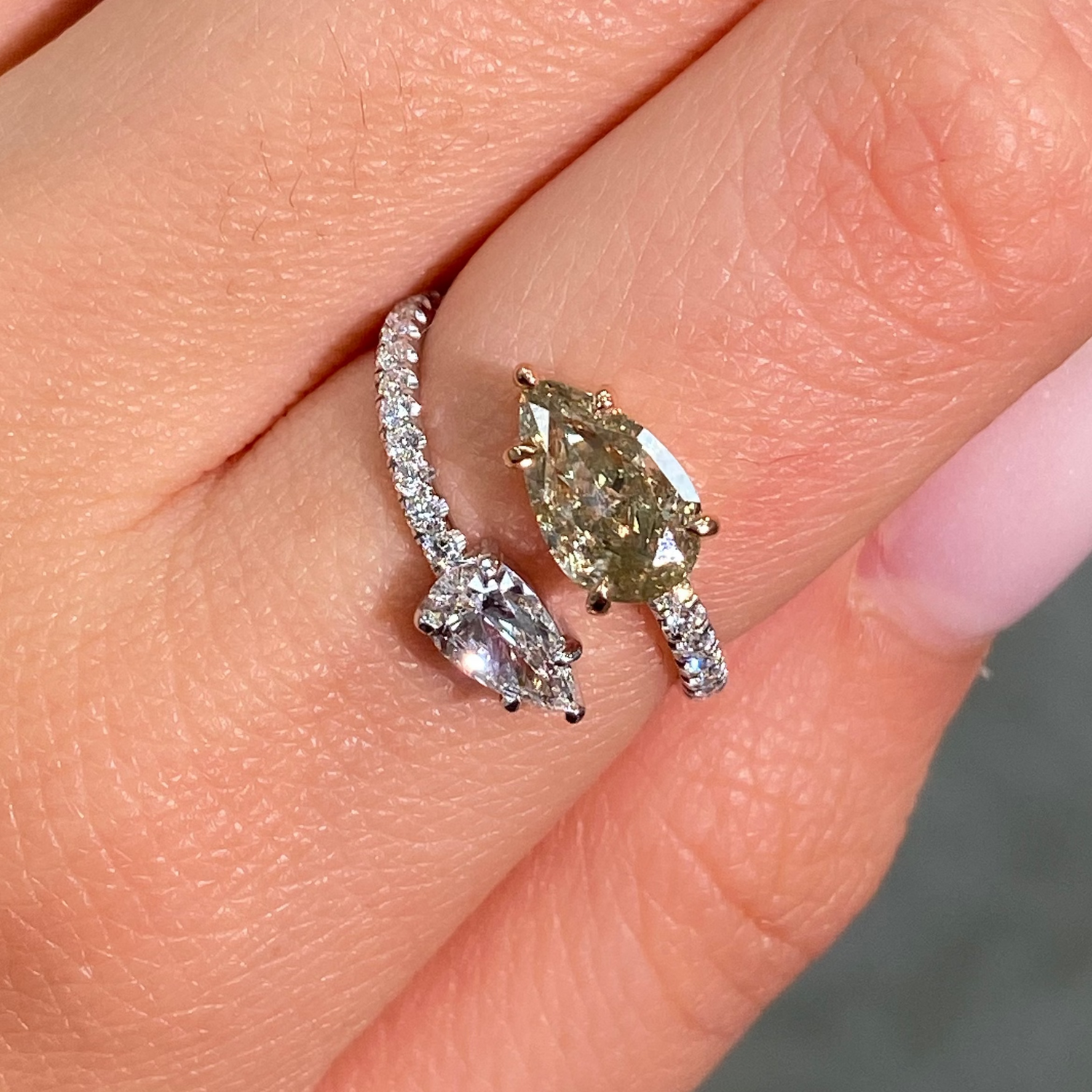 Earth Tone Diamond Spiral RIng