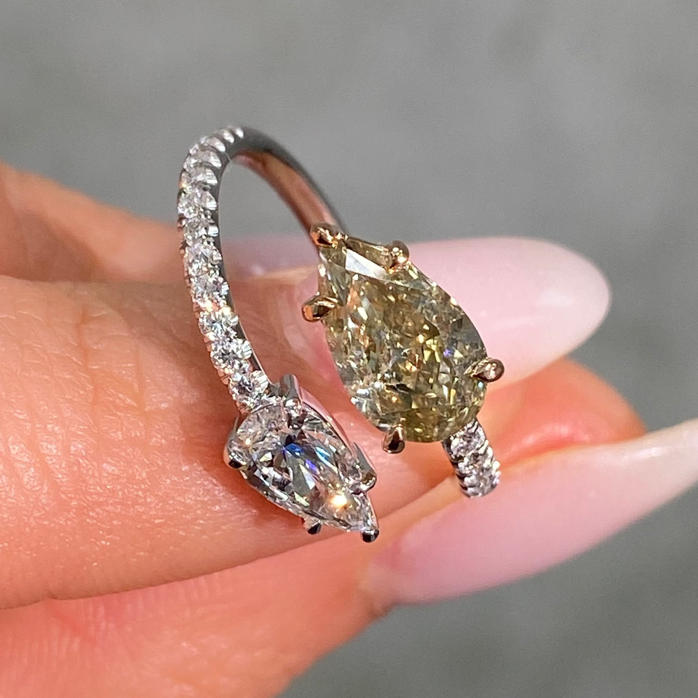 Earth Tone Diamond Spiral RIng