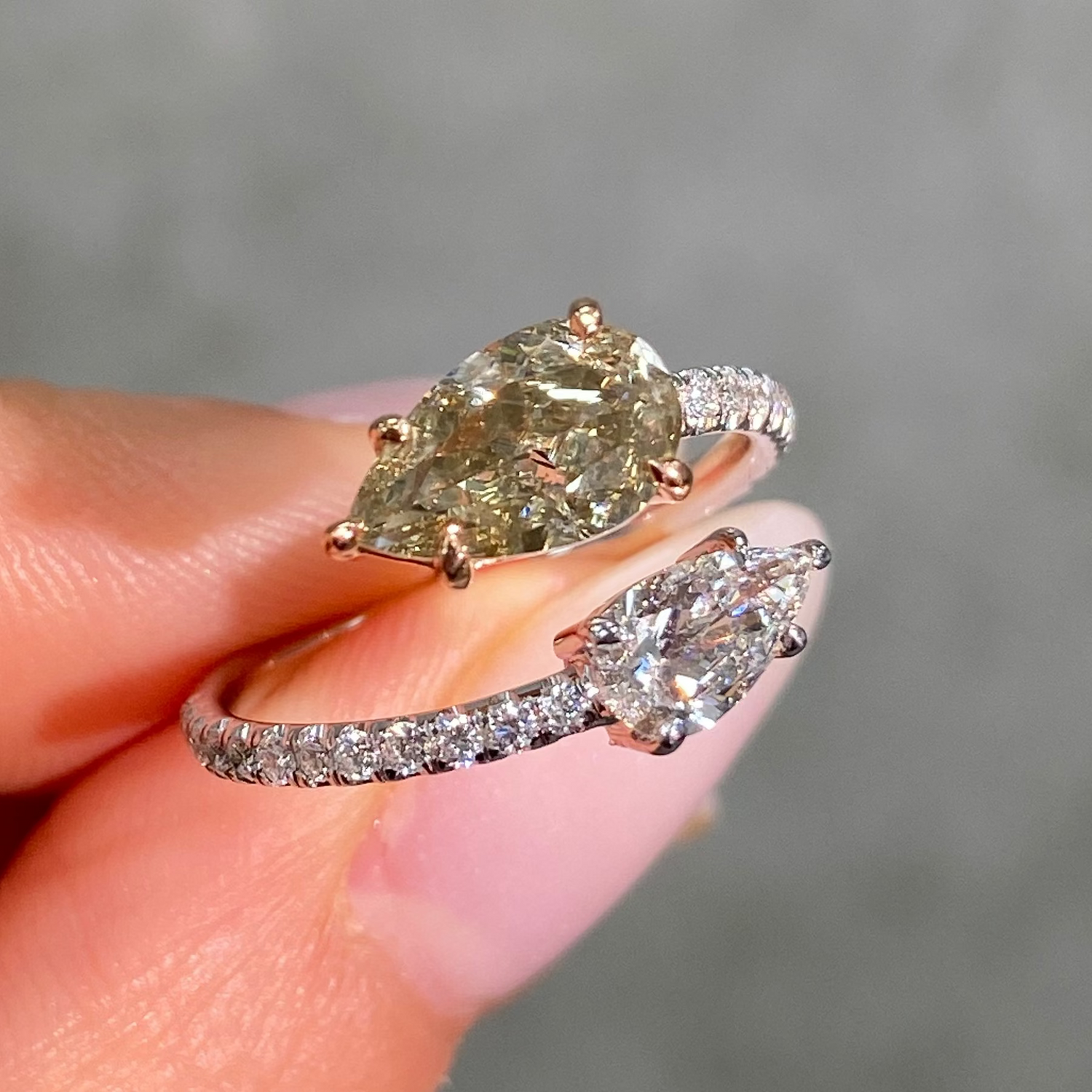 Earth Tone Diamond Spiral RIng