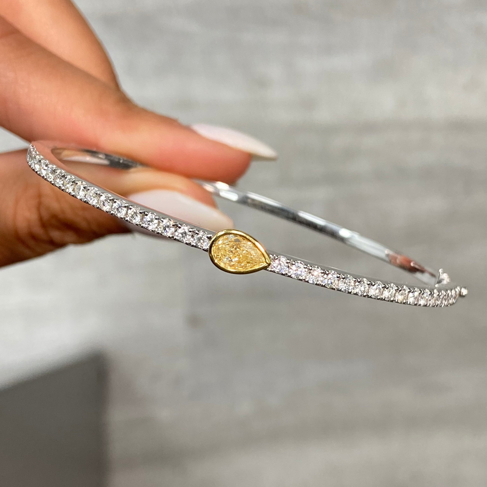 Rare Colors by Namdar Yellow Pear diamond bracelet, New York City