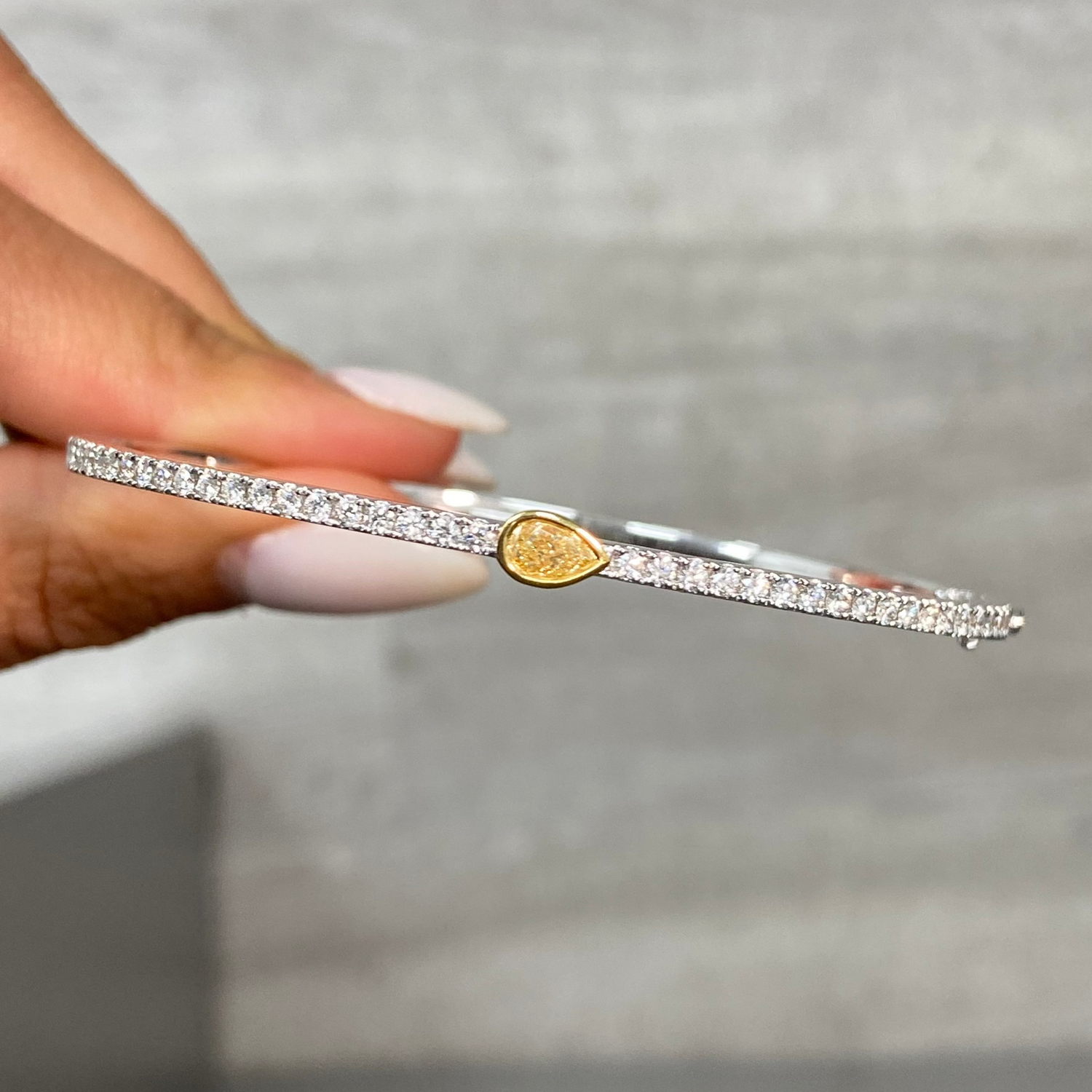 Natural Yellow Pear diamond bracelet — Rare Colors by Namdar NYC