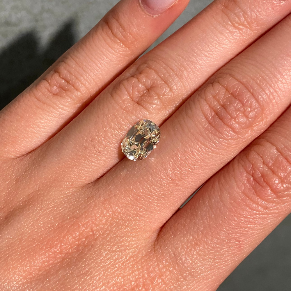 2.7ct Old Mine Brilliant Light Yellow Diamond