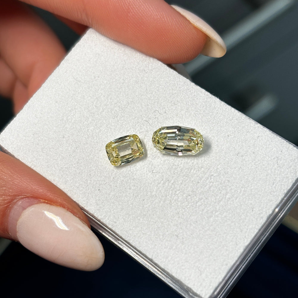GIA 1ct Fancy Light Yellow Radiant diamond loose stone at Rare Colors by Namdar, 5th Avenue New York