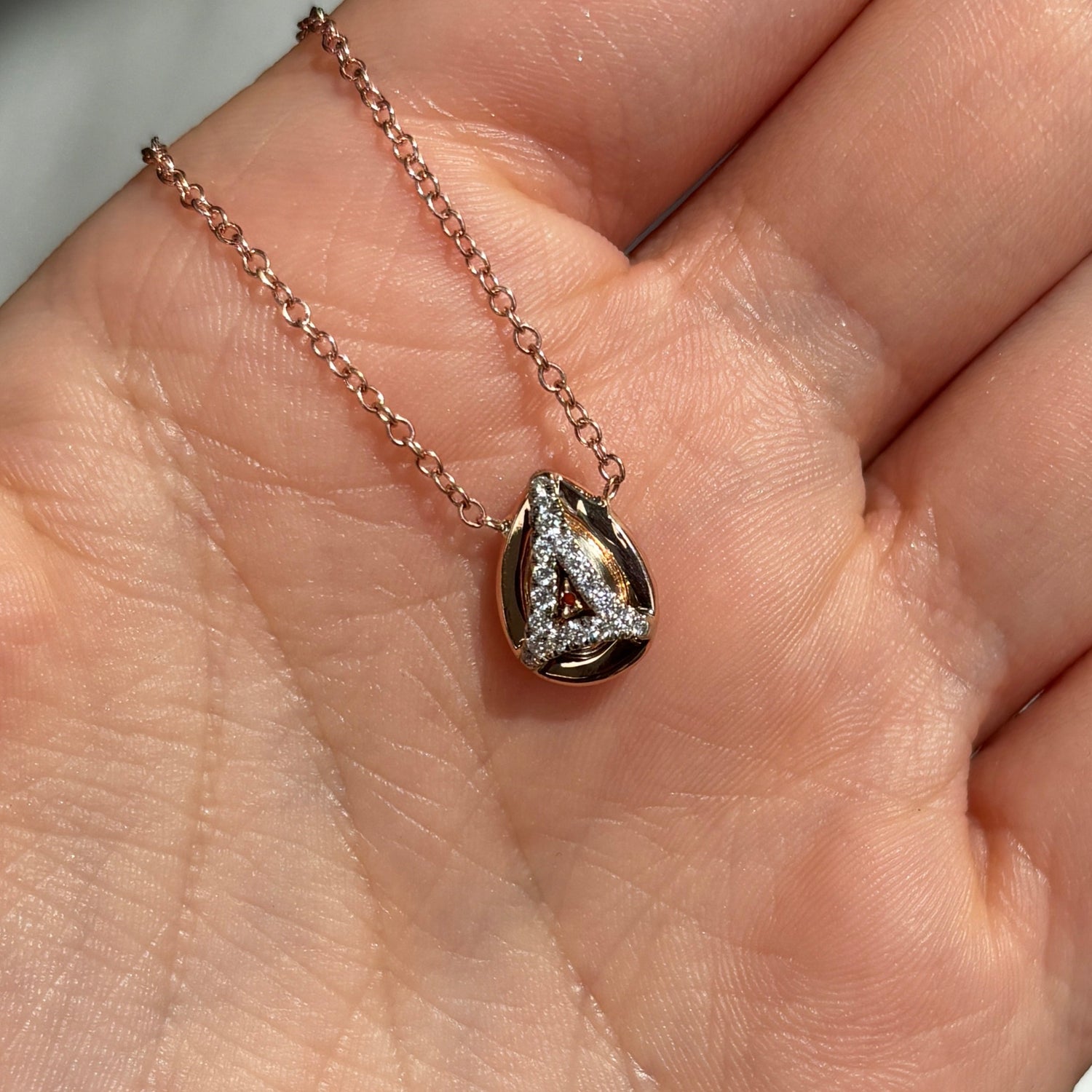 Pink Pear diamond pendant necklace by Rare Colors by Namdar, New York City