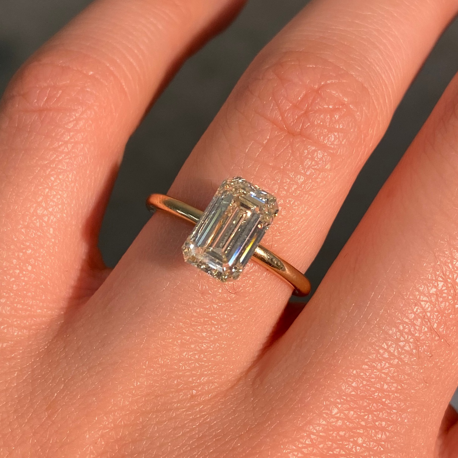 2.5ct Light Yellow Emerald Cut Diamond