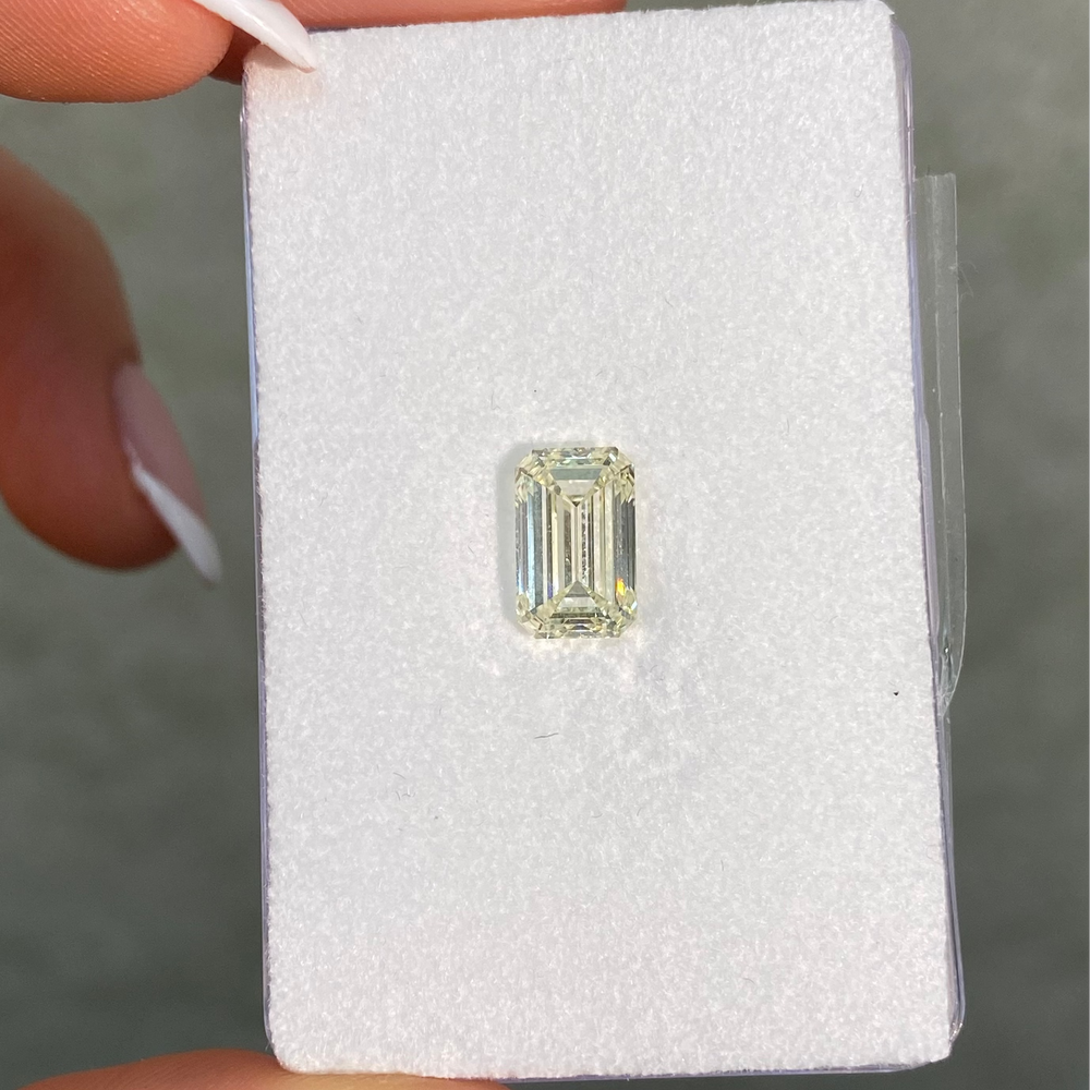 2.5ct Light Yellow Emerald Cut Diamond