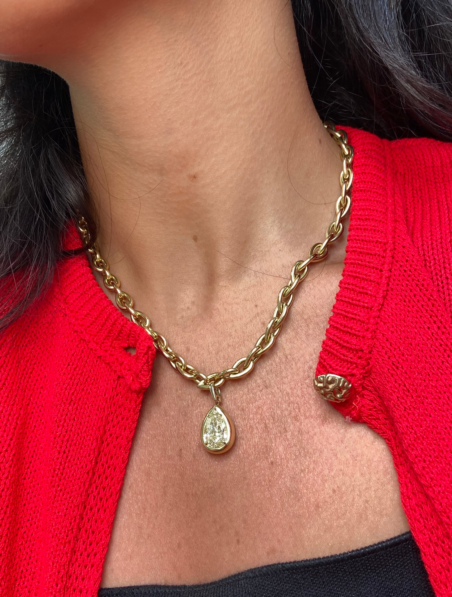 5.5ct Yellow Pear diamond pendant by Rare Colors by Namdar, New York City
