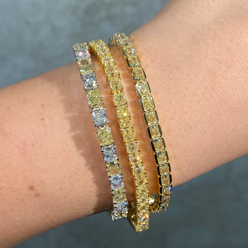 17 Carat Fancy Yellow Asscher Diamond Bracelet