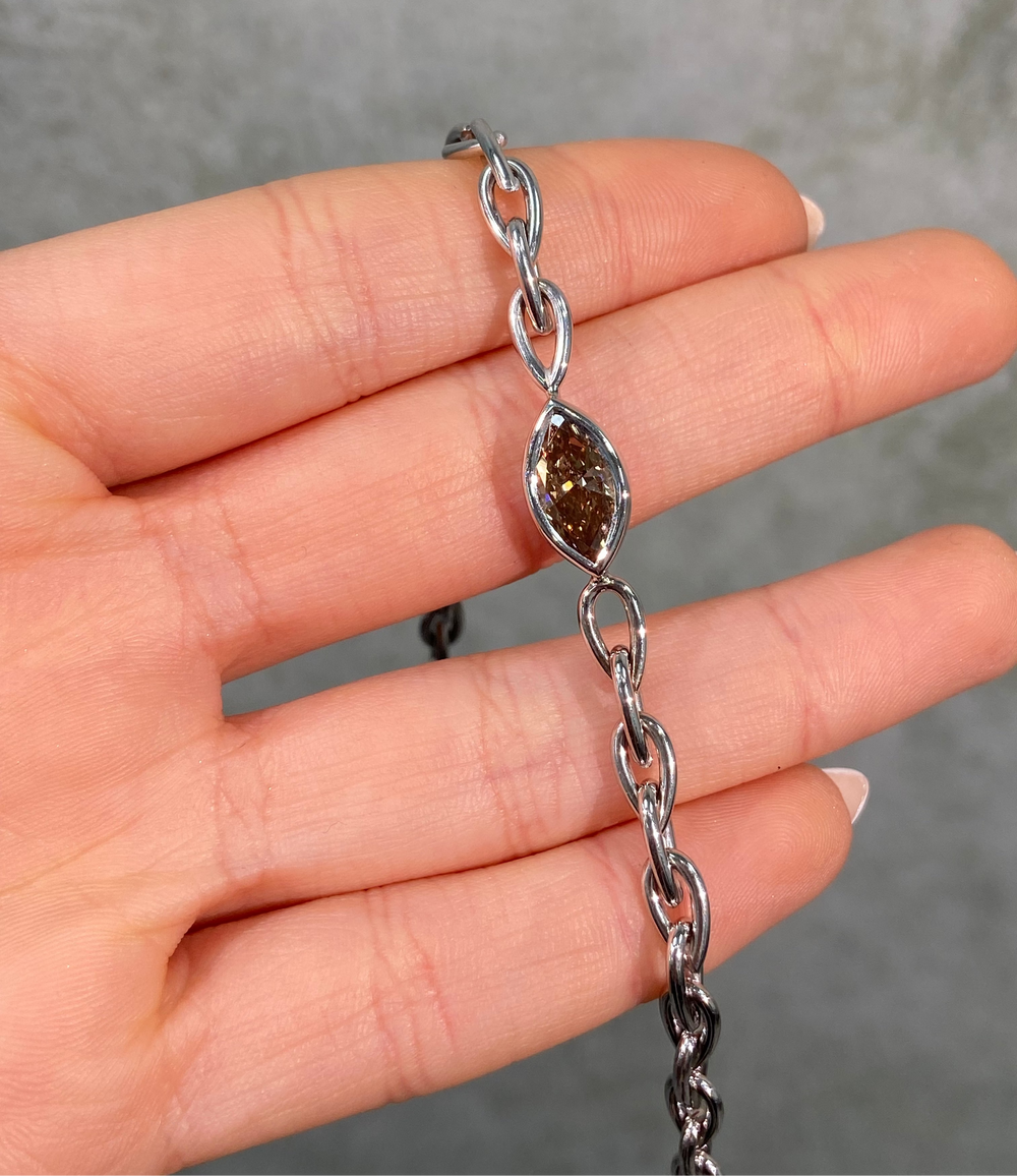 Champagne Marquise Diamond Chain Bracelet