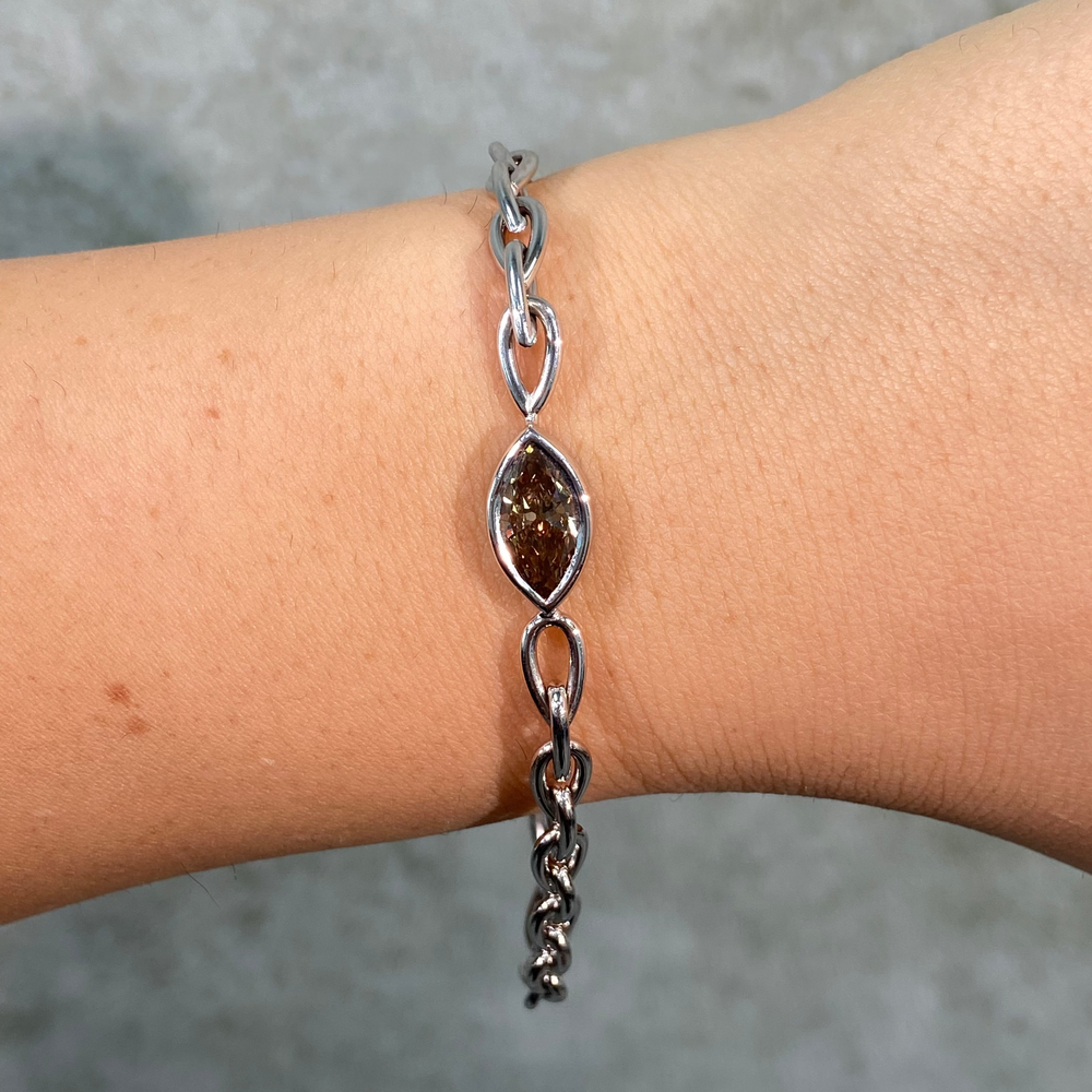 Champagne Marquise Diamond Chain Bracelet