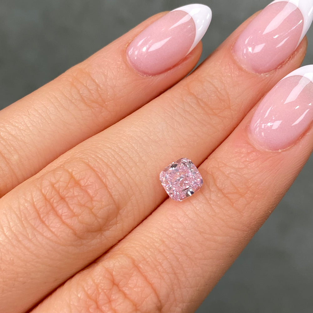 1.70 Carat Fancy Purplish Pink Cushion Cut Diamond