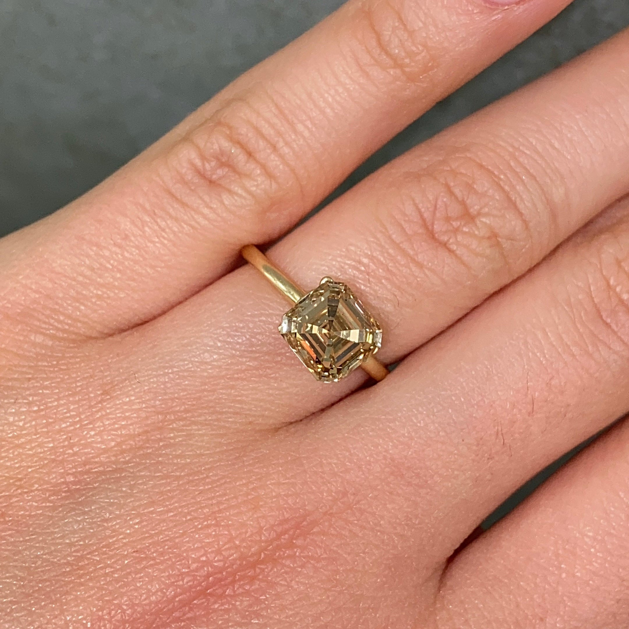 3 Carat Champagne Asscher Cut Diamond