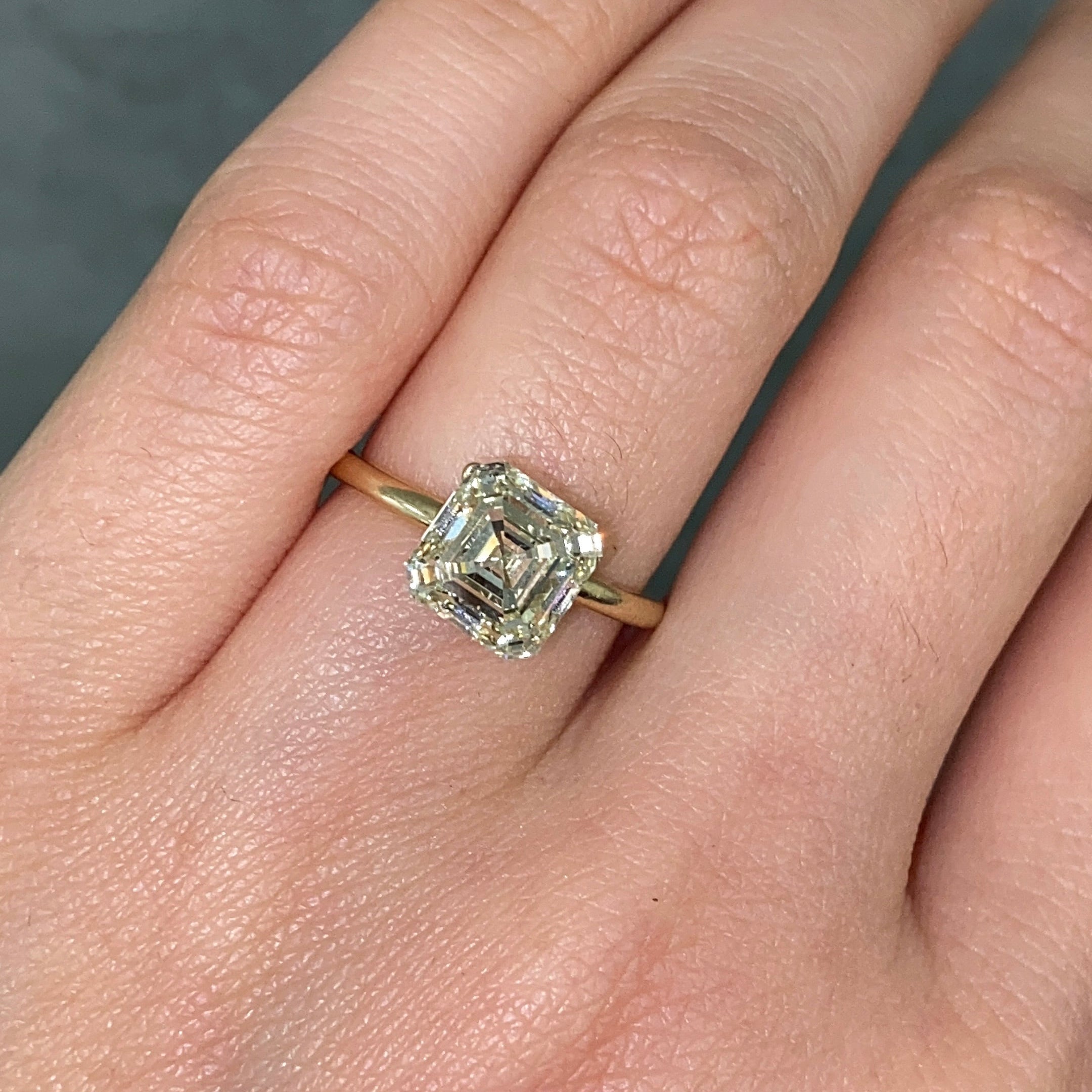 3 Carat Light Yellow Asscher Cut Diamond
