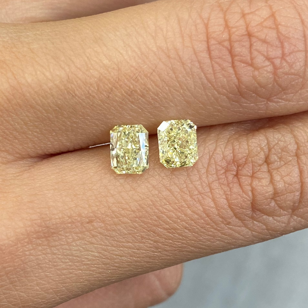 1ct Fancy Light Yellow Elongated Radiant diamond loose stone by Rare Colors by Namdar, New York City