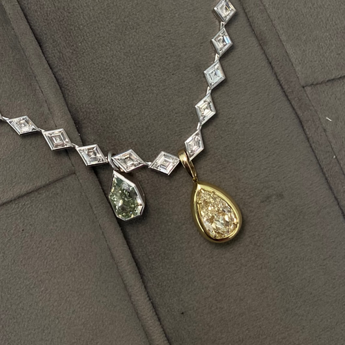 5.5 Carat Yellow Pear Diamond Detachable Bezel Pendant