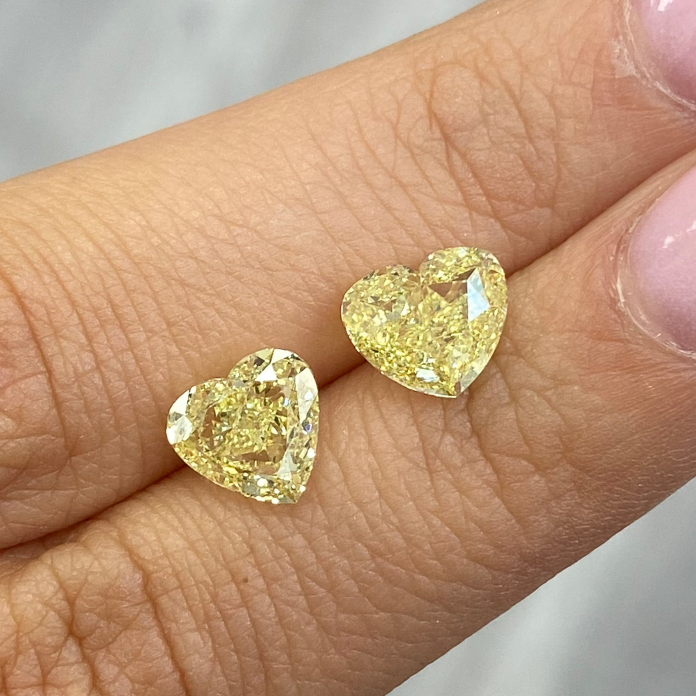 GIA 2ct Fancy Yellow Heart diamond loose stone at Rare Colors by Namdar, 5th Avenue New York