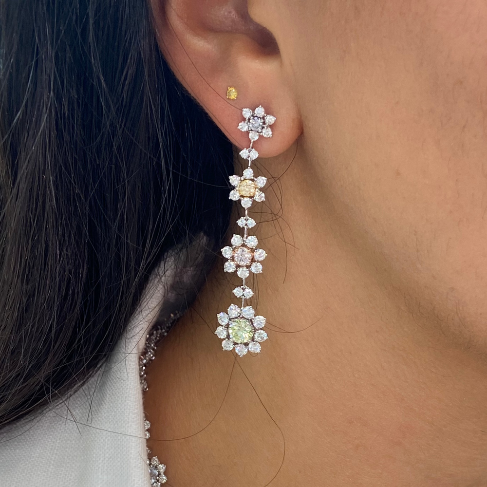 Rare Colors by Namdar Multi diamond drop earrings, New York City