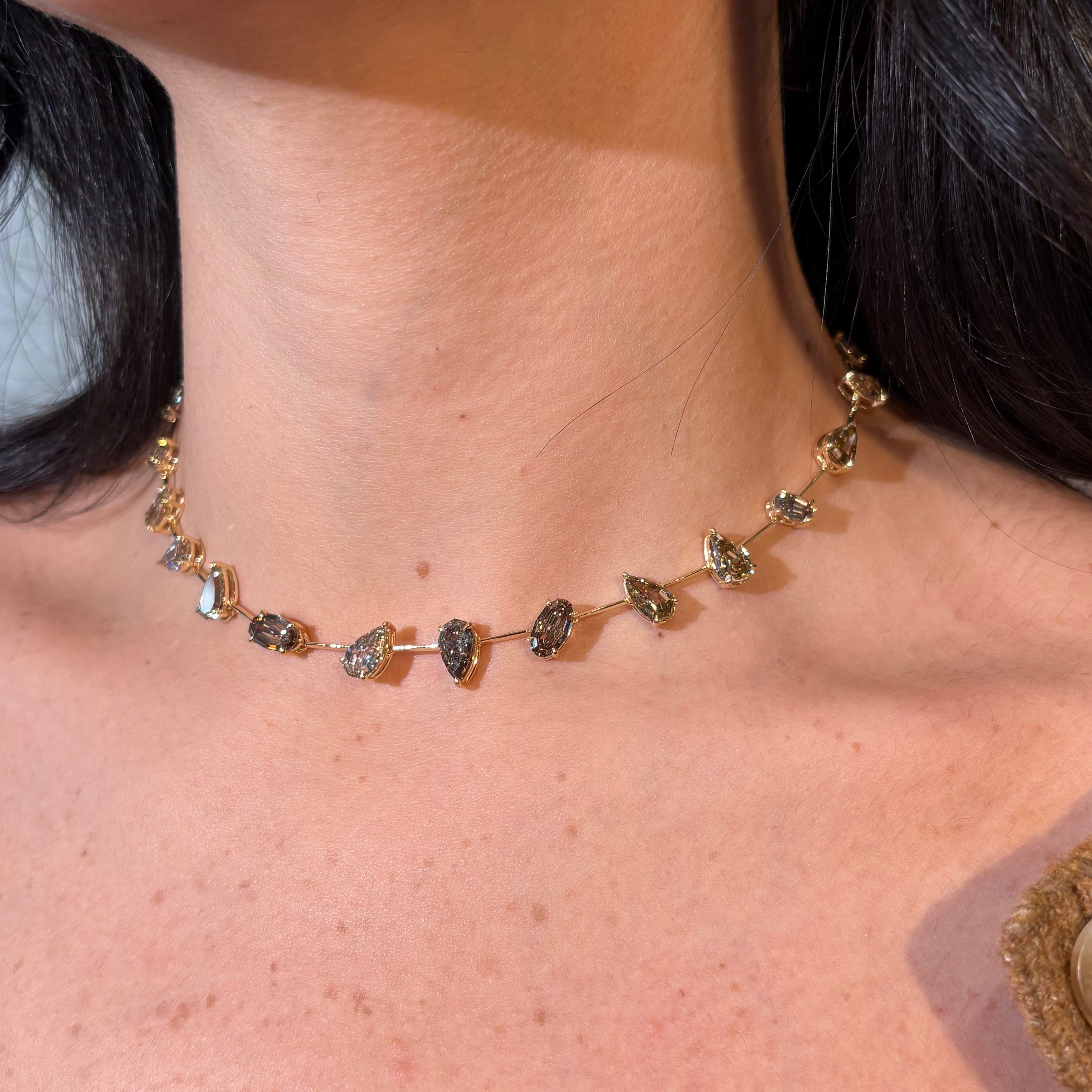 28 Carat Champagne Diamond Organized Chaos Necklace