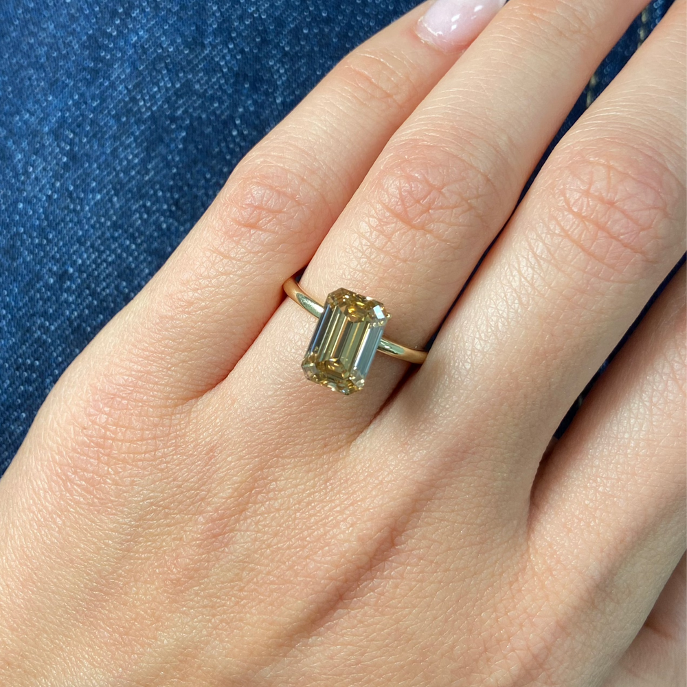 3.55ct Fancy Brown-Yellow Emerald Cut Diamond