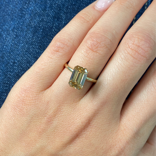 3.55ct Fancy Brown-Yellow Emerald Cut Diamond