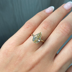 4.02ct Fancy Brownish Yellow Pear Step Cut Diamond