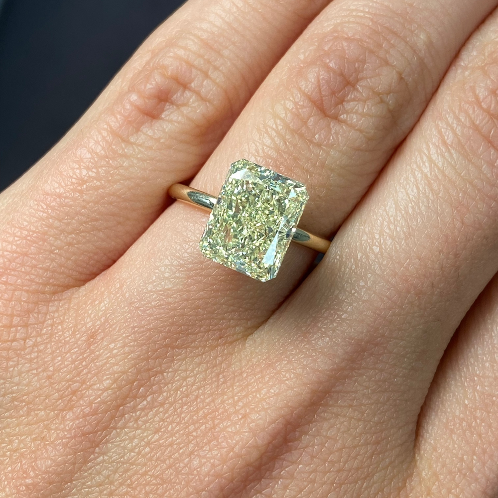 5.13ct Fancy Yellow Elongated Radiant Cut Diamond