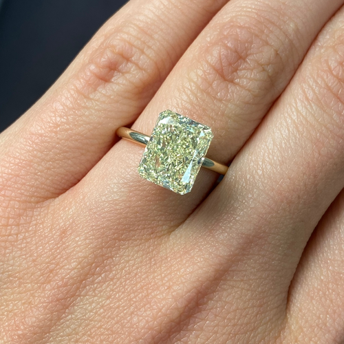 5.13ct Fancy Yellow Elongated Radiant Cut Diamond