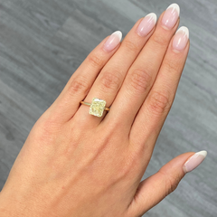 5.13ct Fancy Yellow Elongated Radiant Cut Diamond