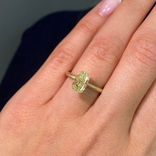 2.06ct Fancy Yellow Elongated Cushion Cut Diamond