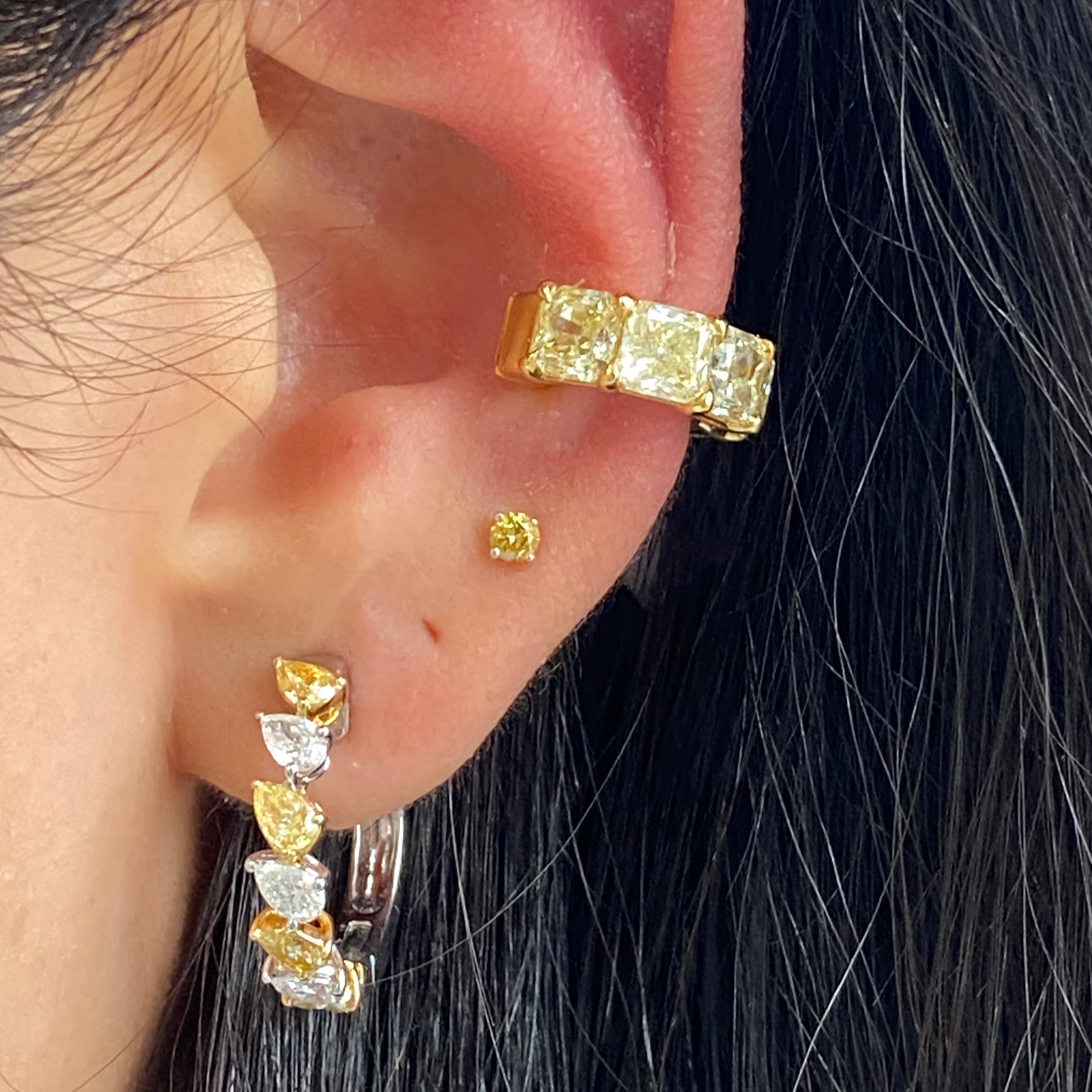 3.6 Carat Fancy Yellow Diamond Ear Cuff