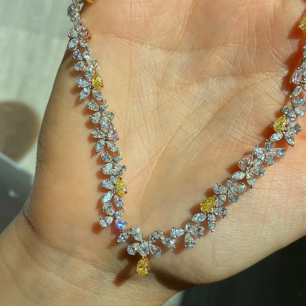 Pink diamond necklace at Rare Colors by Namdar, 5th Avenue New York