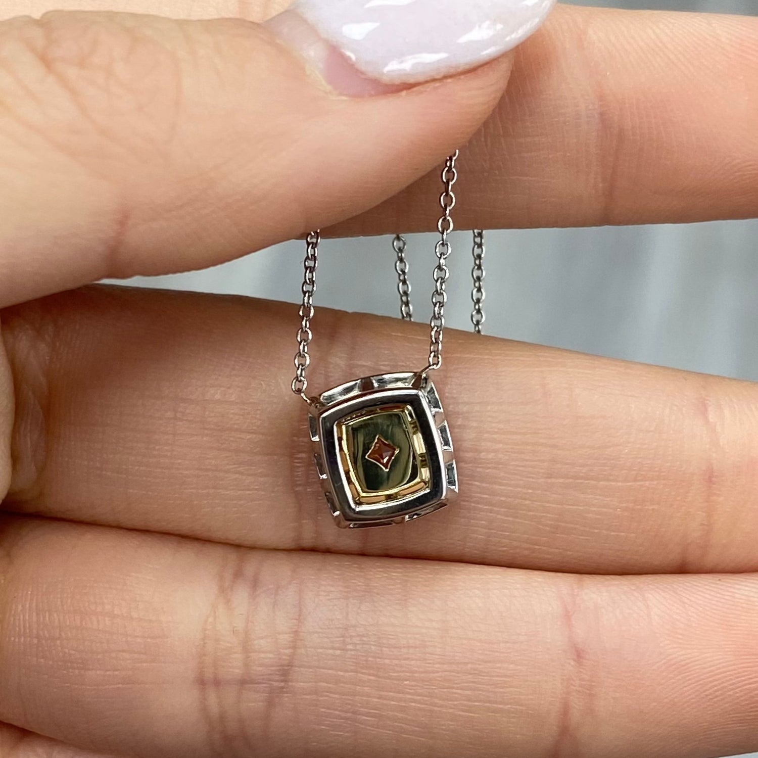 Rare Colors by Namdar 2ct Fancy Light Yellow Cushion diamond pendant necklace, New York City