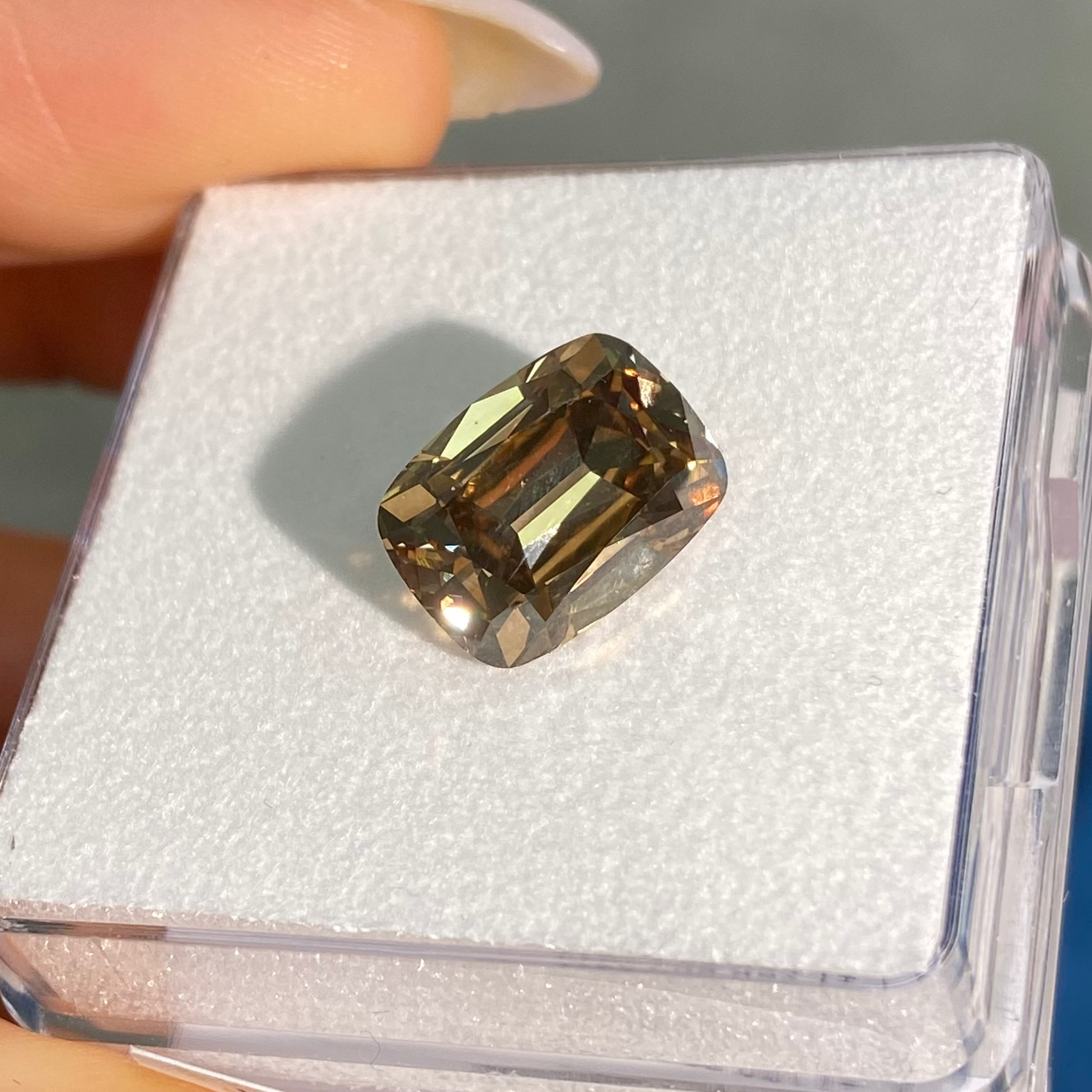 5 Carat Old Mine Cushion Cut Champagne Diamond