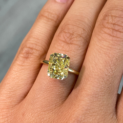 4.05ct Fancy Intense Yellow Elongated Radiant Cut Diamond